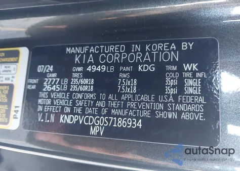 2025 Kia Sportage Hybrid Ex z USA, uszkodzony, nr VIN KNDPVCDG0S7186934